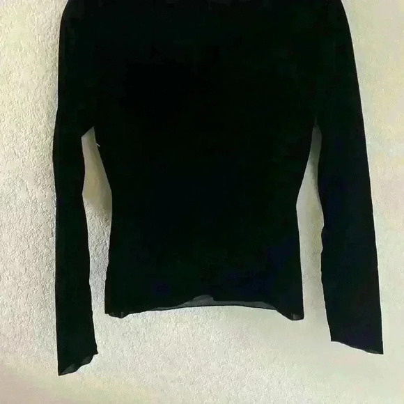 Free People IntimatelyFree Countdown Black Velvet Flocked Long-Sleeve Top Size M - Picture 5 of 8